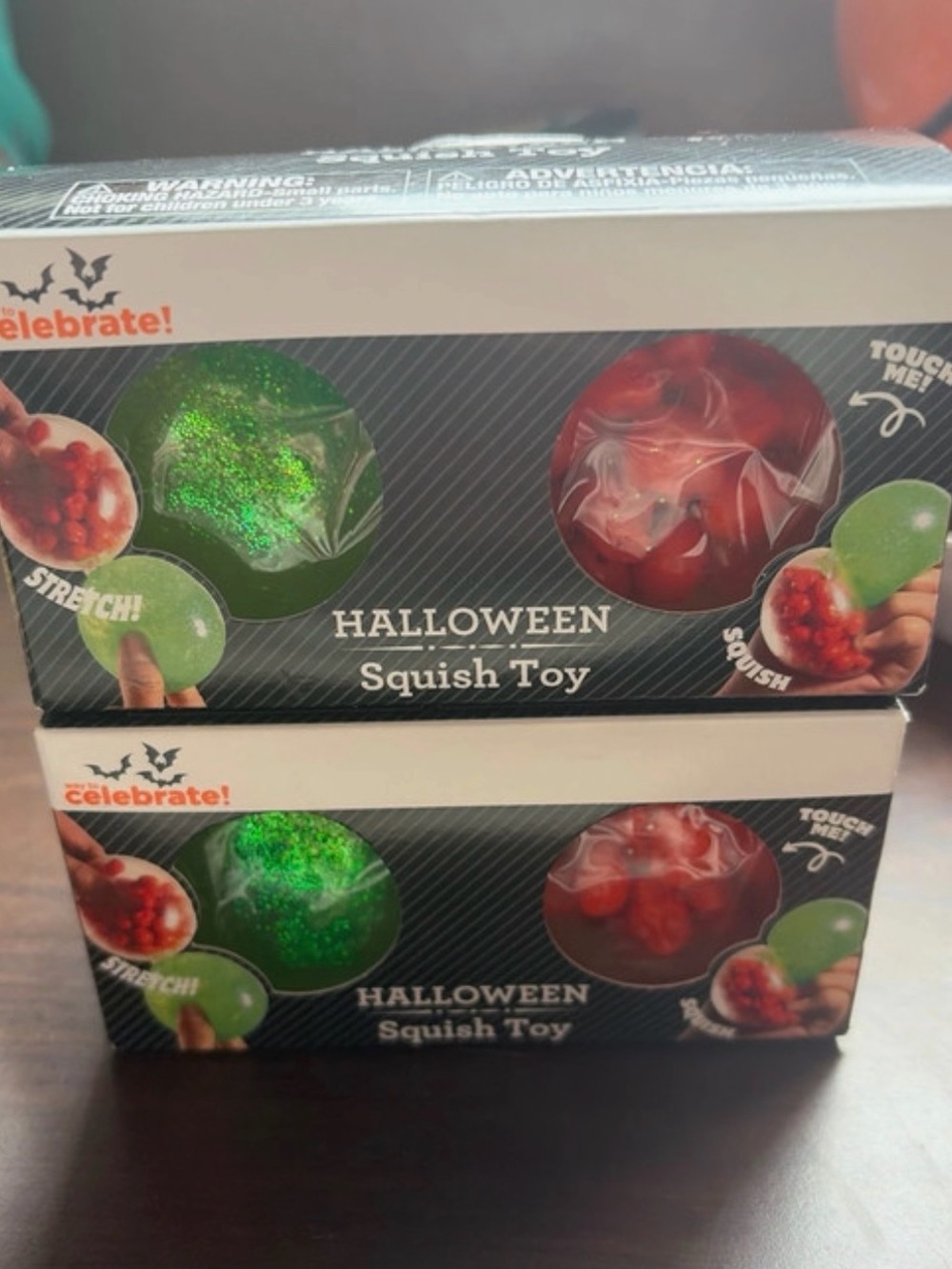 Halloween Green & Red Squish Toy Set